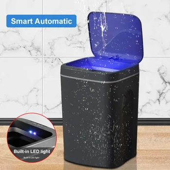 12-16L Smart Koše Pro Kuchyňské Inteligentní Automatický odpadkový Koš S LED Světlem Toaleta Bin Koupelna Vodotěsné USB Dobíjení