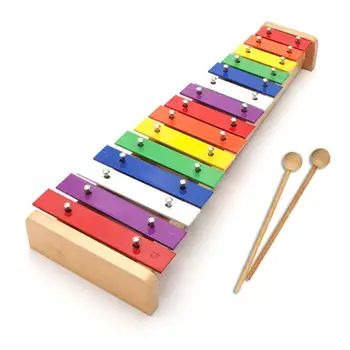 15-Poznámka Dřevěný Xylofon, Dětské Hudební Nástroje, Hračky Pro Děti, Montessori Vzdělávací Hračka S 2 Paličkami Ruku Knock Xylofon
