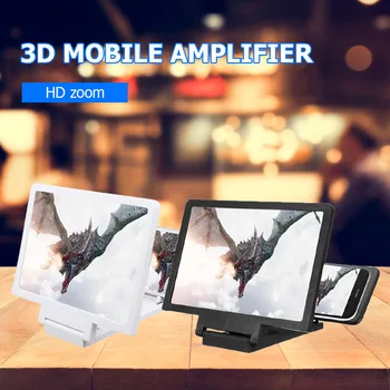 3D Telefon Lupa Obrazovky HD Zesilování Skládací 5,5 palcový Držák Zesilovač Stolní Zvětšovací Sklo Smartphone Držák