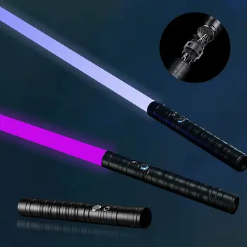 80cm Mini Světelný meč RGB 7 Změna Barvy, Kovový Úchyt Laserové Meče Těžkého Souboje Zvuk Dva V Jednom Světelný Meč Cosplay Rekvizity