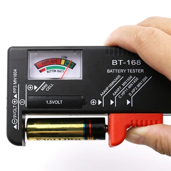 BT-168 AA/AAA/C/D/9V/1.5 V baterie Univerzální Tlačítko Buňka Baterie Barva Kódované Metr Ukazují Volt Tester Checker BT168 Moc