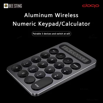 DOQO Hliníkové Numerická Klávesnice Numpad 19 Klíče Bluetooth Klávesnice Pro iPad, Android, Windows, Notebook, Tablet, Digitální Podsvícení Klávesnice