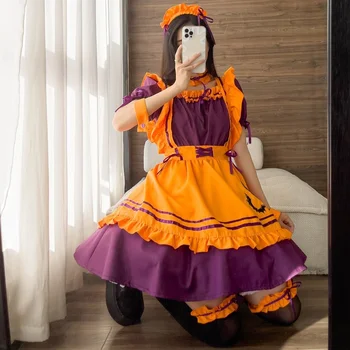 Halloween 2022 S-5XL Služka Šaty Cosplay Kostýmy Dámské Zástěry Služka Oblečení Lolita Dýně Kostým Anime Party Princezna Šaty