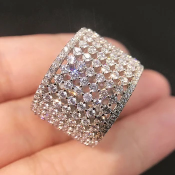 Huitan Luxusní Zpevněné CZ Prsteny pro Ženy na Věčnost Slib Prsten Svatební Party Módní Doplňky 2022 Moderní Šperky Pokles Lodní dopravy