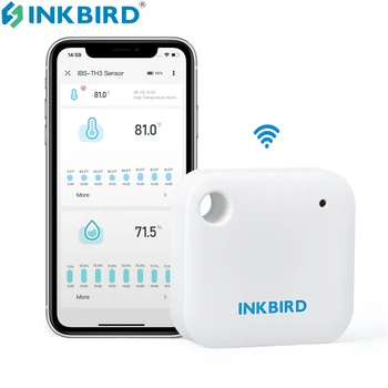 INKBIRD IBS-TH3 WIFI Teploměr, Vlhkoměr, 2-v-1 Inteligentní Čidlo pro Teplotu A Vlhkost S Temp Alarm,Datové Cloud Úložiště