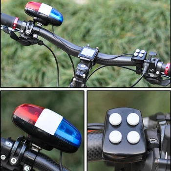 Kolo Blikající Světlo, 4 Zvuky Policejní Sirény Trubka Elektrický Klakson MTB Cyklistika přední Světla Bike Lucerna zadní Světlo na Kole Příslušenstv