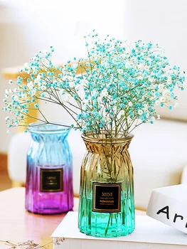 Kreativní Americký Styl Skleněná Váza Průhledná Barva Hydroponické Rostliny Vázy Kancelář, Obývací Pokoj Dekorace Váza