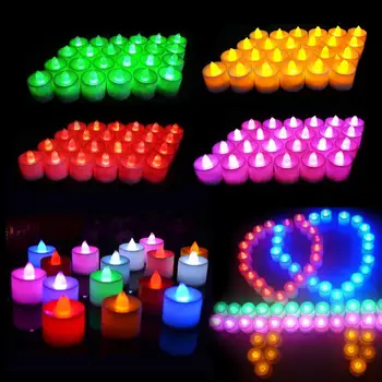 Kreativní LED Svíčka Multicolor Lampa Simulace Barvu Svíčky Čaj Romantické Světlo Svíčky, Světla pro Narozeninové Party Dekorace