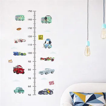Kreslený auto samolepka na zeď pro děti pokoje, dětského pokoje dětský pokoj dekorace nástěnné auto nálepky vánoční dárek, změřte výšku