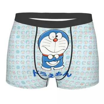Kreslený Doraemon Tvář Vzor Spodky Breathbale Kalhotky Člověk Spodní Prádlo Print Šortky Boxerky