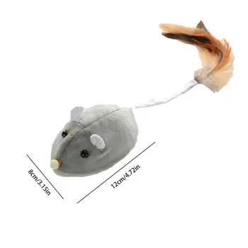Legrační, Rychlovarná Hračka pro Kočky Myš USB Nabíjecí Hrnou Myš S Peřím Funny Cat Stick Zvířátko Interaktivní Hračky, Příslušenství