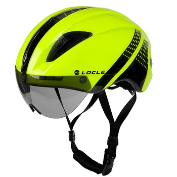 LOCLE Cyklistické Helmy 1 až 4 Objektivy Magnetické Brýle Silniční Horské MTB, In-Mold Cyklistická Přilba Rychlost Jízdy Čas-Zkušební Kolo Helmu