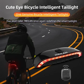 MEILAN X3 Kole Brzdového Světla 8 Režimy Blesku zadní Světlo jízdních Kol, Bezdrátové Dálkové Ovládání Otáčení Cyklistika Laser Bezpečnostní lanko Zadní Světla