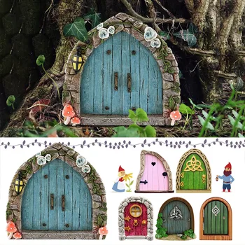 Miniaturní Skřítek Elf Víla Dveře, Strom, Zahrada, Okno, Dveře Domů Vánoční Dekorační Ozdoby, Figurky, Umělecké Plastiky Domů