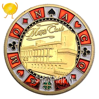 Monaco, Monte Carlo Pamětní Mince Barva Poker Chip Mince Sběratelství Šťastné číslo 7 Počest Medaili, Minci
