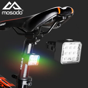 Mosodo Kolo Zadní Světla LED Bike zadní Světlo 7 Režimů RGB USB Dobíjecí Vodotěsné Varování Flash Lamp Silniční Cyklistice MTB Světla