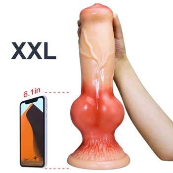 Obrovský Pes Dildo s přísavkou Pochvy, Masér G Spot Orgasmus, Zvířat, Monster Dildo Realistické Penis, Butt Plug pro Ženy, Sex Shop