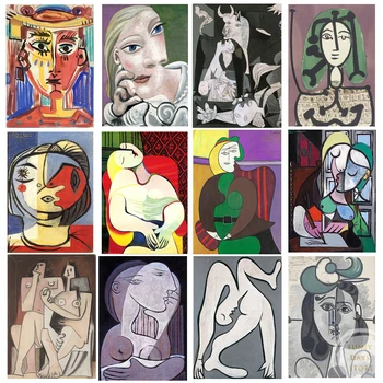 Picasso Abstraktní Obrázek Wall Art Malířské Plátno Plakáty a Tisky Interiéru Obrazy, Obrázky, Ložnice, Veranda Uličky Domova
