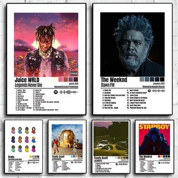 Severské Pop Music Album Kryty Plakát Estetické Hip Hop Rapper Weeknd Tyler Drake Malířské Plátno Umění Zdi Kawaii Domů Room Decor
