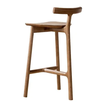 Skandinávie Pevné Dřevěné Barové Židle pro Domácí Bar Židle Nordic Designer pro Volný čas Vysoké Stoličky Moderní Minimalistický Domácí Bar Židle