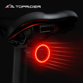 TOPRIDER Kolo Světlo, Kolo LED Vodotěsný USB Nabíjecí zadní Světlo Cyklistika Svítilna Automatického Brzdění Snímání Inteligentní Zadní Světlo