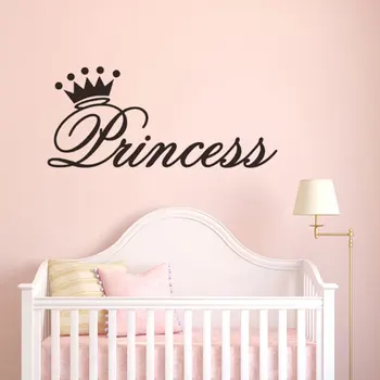 Vinyl Princess Crown Samolepky Na Zeď Dětský Pokoj Školky Umění Nálepky Na Zeď Nálepky Domácí Dekorace Obývací Pokoj Plakát Vodotěsné