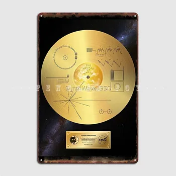 Voyager 1 Zlatý Záznam Plakát Kovové Kino, Obývací Pokoj, Kuchyně, Dekorace Plakety Tin Znamení, Plakáty